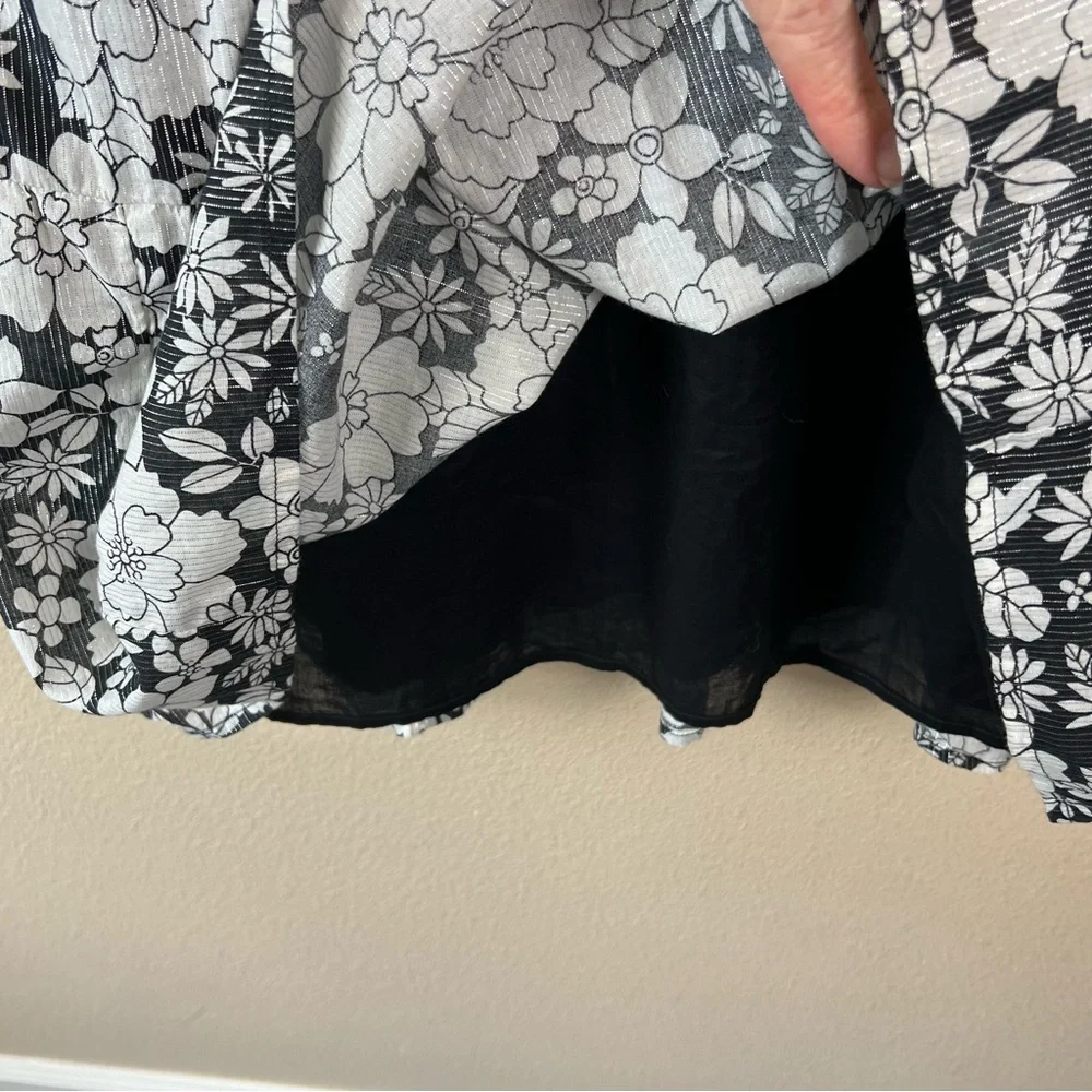 Gap Puff Sleeve Metallic Floral Midi Dress - Picture 11 of 12